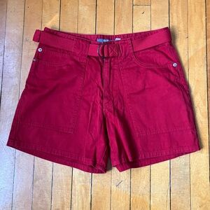 Vintage red Jean shorts with belt